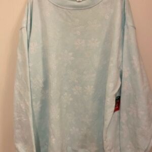 Light Blue Snowflake Print Sweatshirt